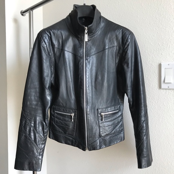 Marruecos Black Genuine Leather Jacket - Picture 1 of 8